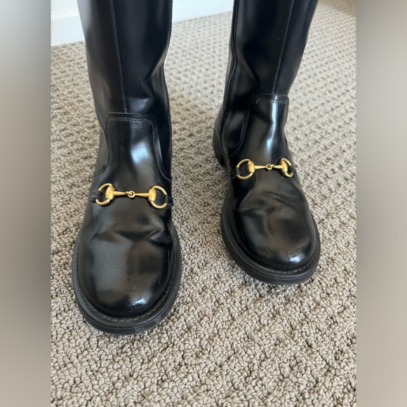 Gucci black leather boots kids, 34. Preowned - Picture 9 of 9